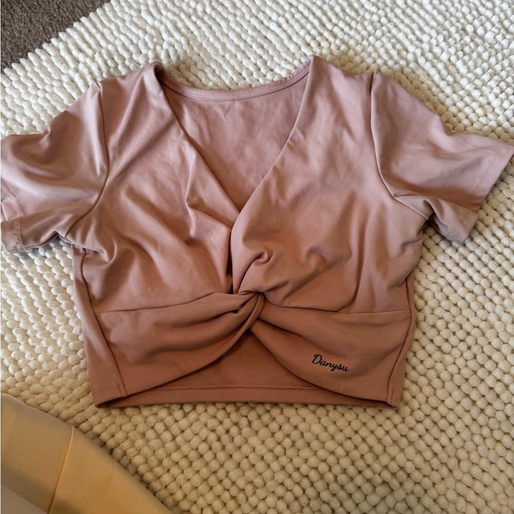 Pink Twist Front Crop Top